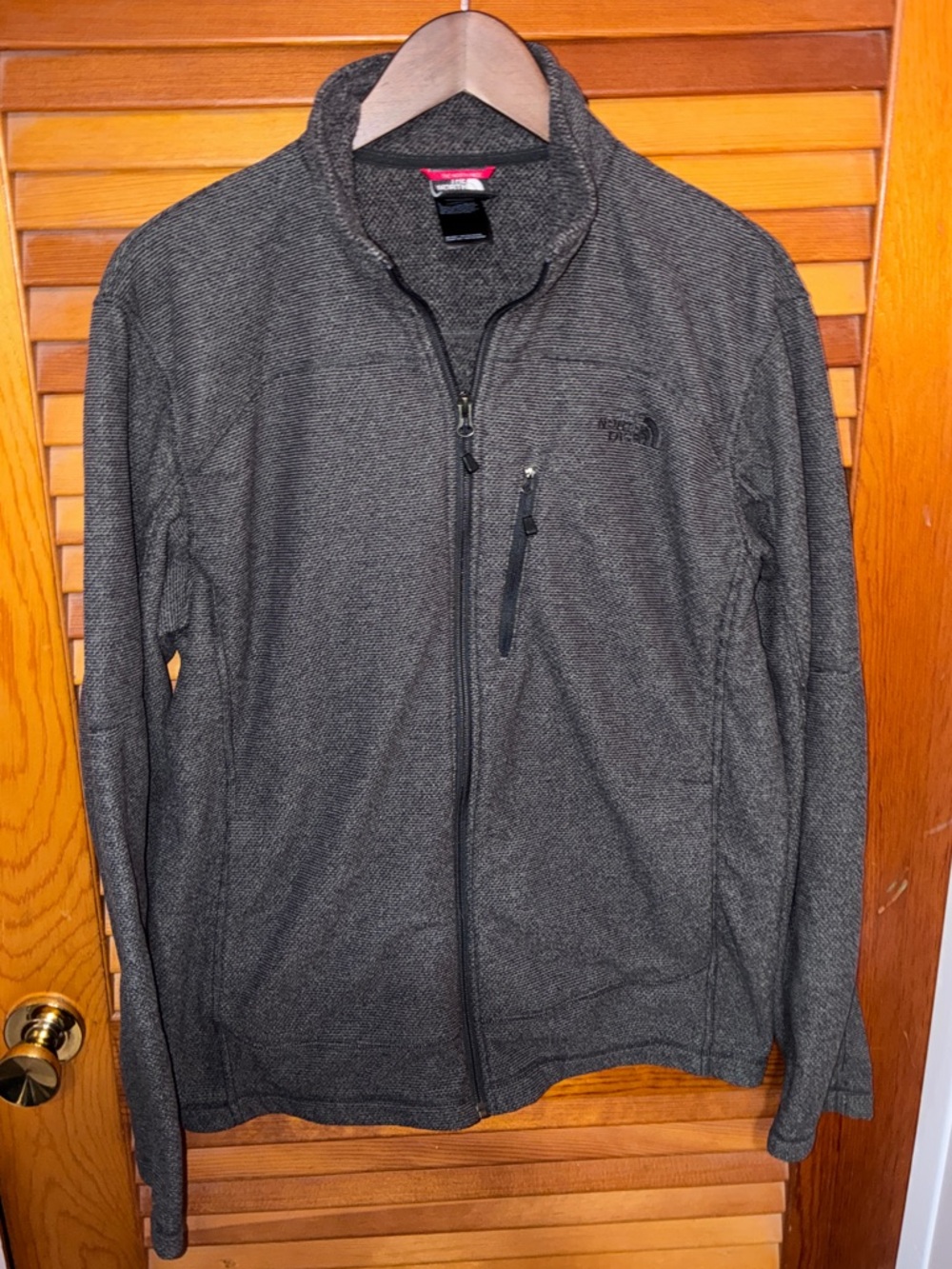 North Face Men’s Full-Zip Fleece Jacket, gray - size large